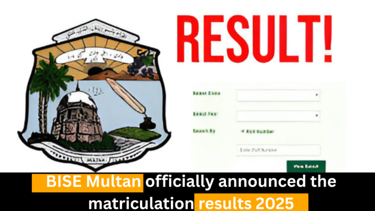 BISE Multan officially announced the matriculation results 2025